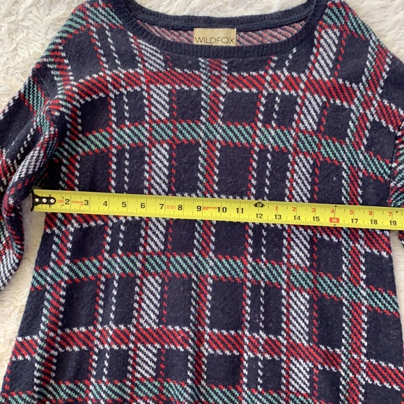 Wildfox white label plaid lenon sweater knit Xsml - Picture 8 of 11